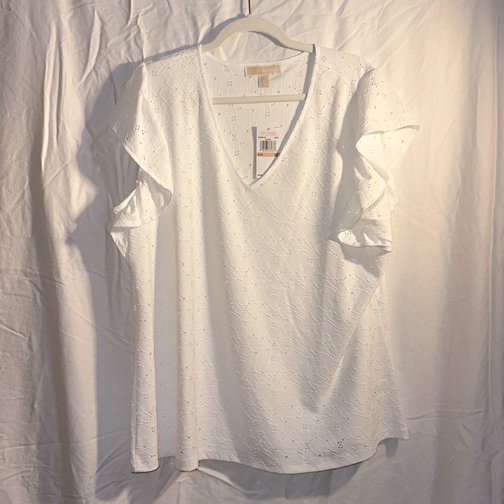 Michael Kors White eyelet blouse